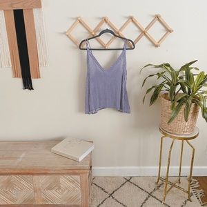 Lulus Striped Tank with Tie Back (blue and white)